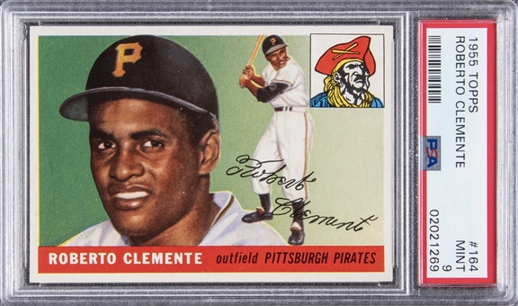 1955 Topps #164 Roberto Clemente Rookie Card – PSA MINT 9